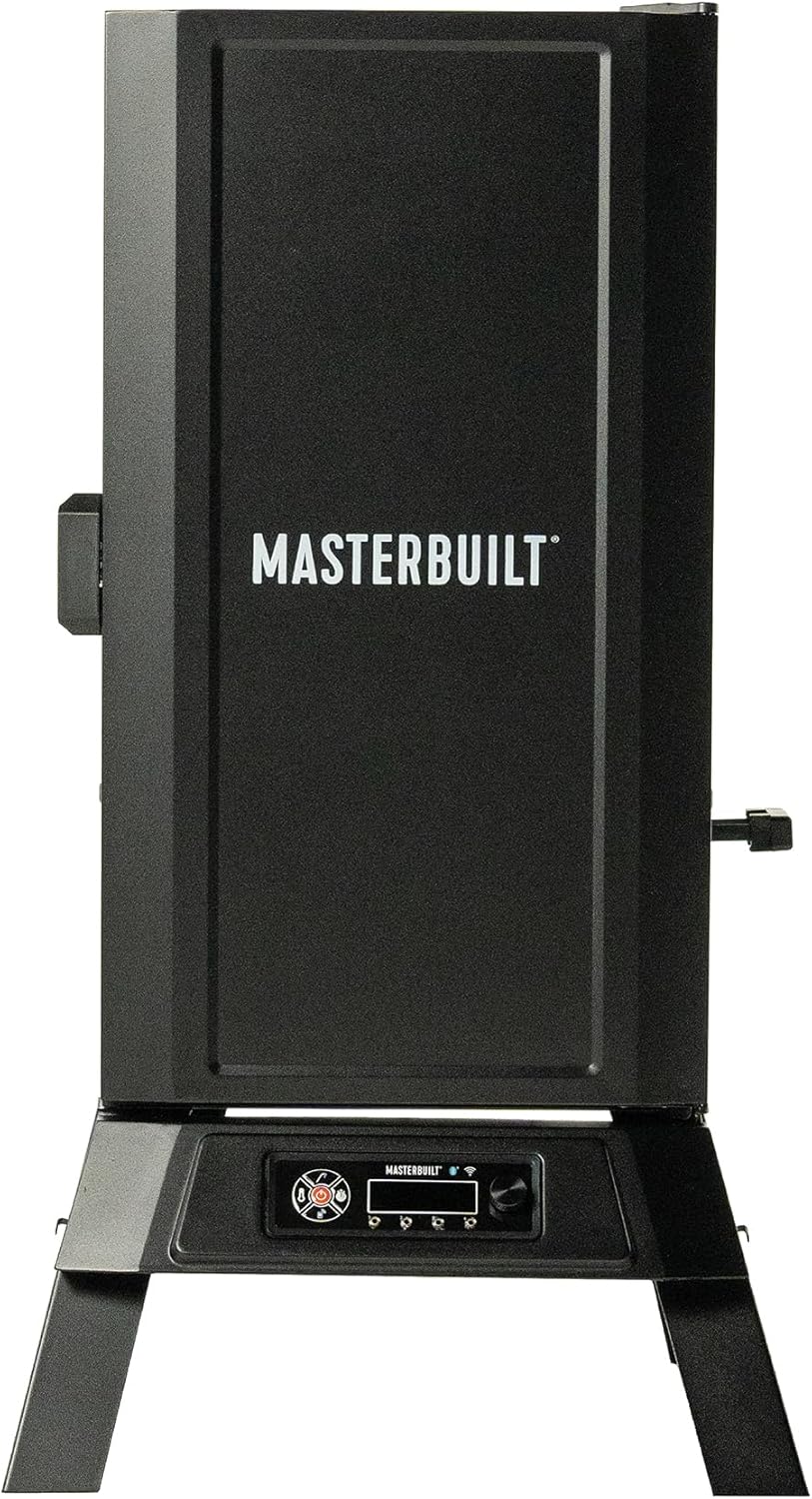 Masterbuilt 710 WiFi Digital Smoker, Vertical Design, 711 Cooking Sq. Inches, 4 Chrome Coated Smoking Racks, Wood Chip Loader, Electric Fuel Source to Plug in and Start Cooking, Black Model MB20072124