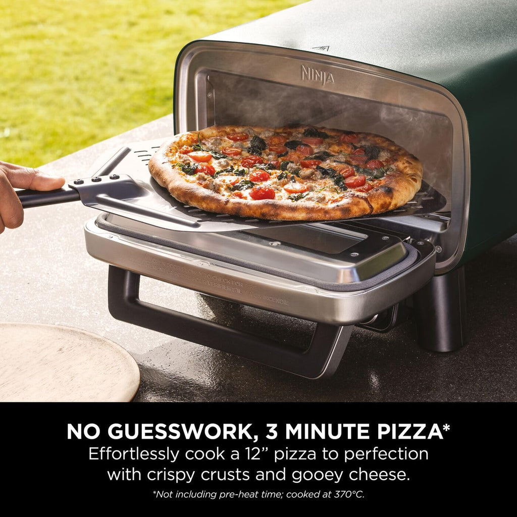 Ninja Woodfire Electric Outdoor Oven, 8-in-1 Pizza Oven, High-Heat Roaster & BBQ Smoker with Roast Rack, Pro-Heat Tray, Pizza Stone,Wood Pellets & Scoop, Electric,6 Pizza Settings,Burnt Orange OO101UK