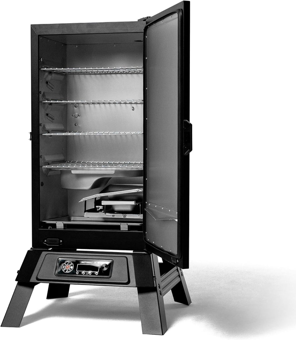 Masterbuilt 710 WiFi Digital Smoker, Vertical Design, 711 Cooking Sq. Inches, 4 Chrome Coated Smoking Racks, Wood Chip Loader, Electric Fuel Source to Plug in and Start Cooking, Black Model MB20072124