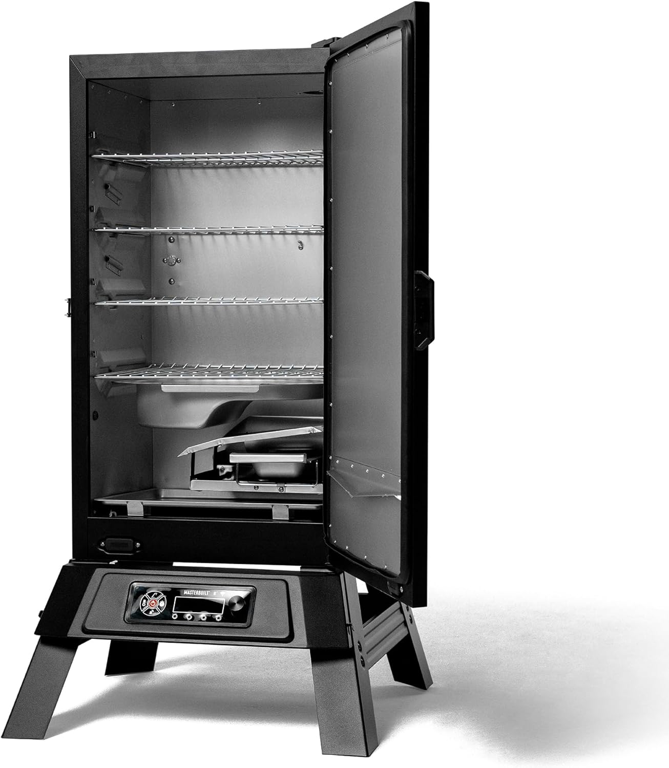 Masterbuilt 710 WiFi Digital Smoker, Vertical Design, 711 Cooking Sq. Inches, 4 Chrome Coated Smoking Racks, Wood Chip Loader, Electric Fuel Source to Plug in and Start Cooking, Black Model MB20072124