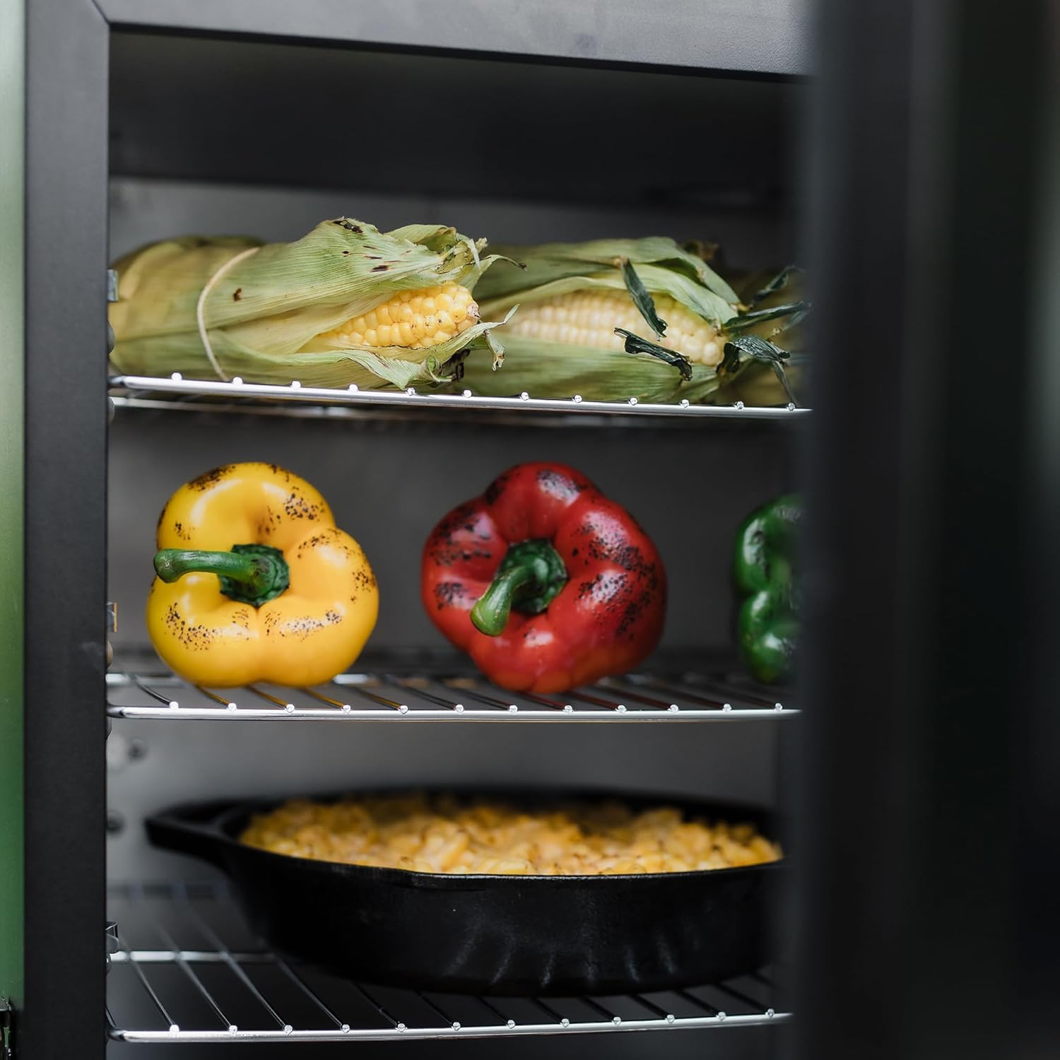 Masterbuilt 710 WiFi Digital Smoker, Vertical Design, 711 Cooking Sq. Inches, 4 Chrome Coated Smoking Racks, Wood Chip Loader, Electric Fuel Source to Plug in and Start Cooking, Black Model MB20072124