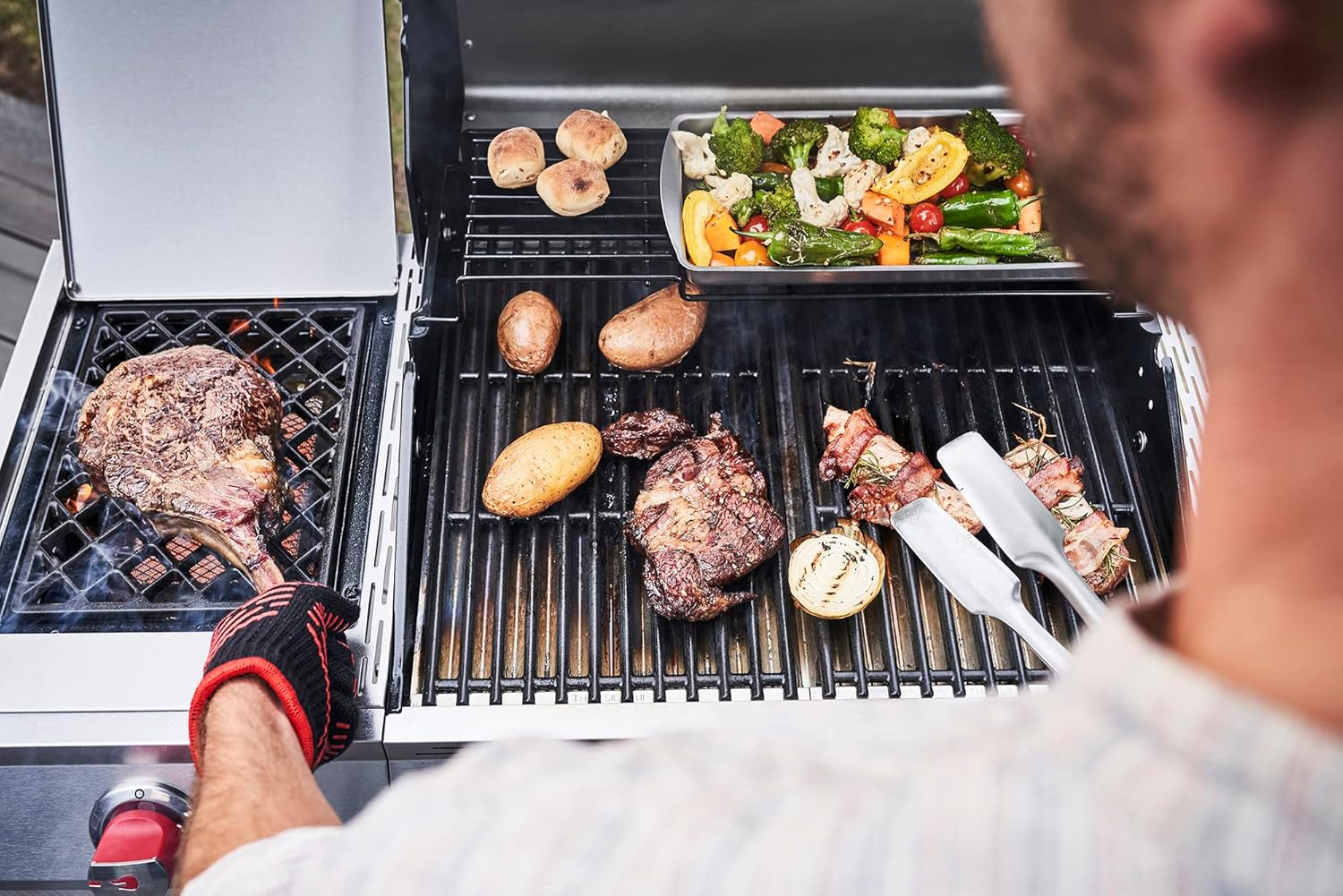 Char-Broil Advantage PRO S 3-3 Burner Gas Barbecue Grill with TRU-Infrared Technology and 900 °C Sear Burner Stainless Steel