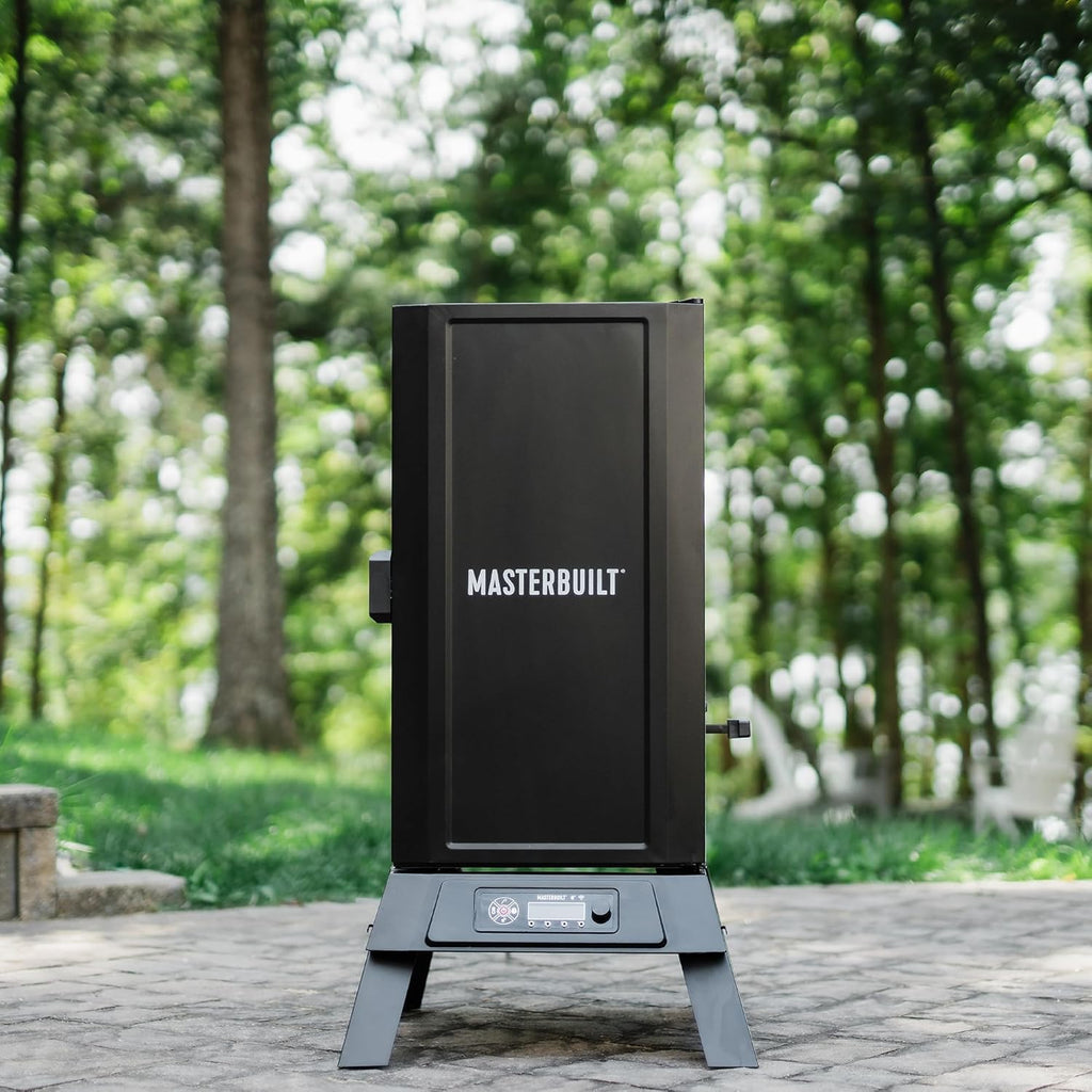 Masterbuilt 710 WiFi Digital Smoker, Vertical Design, 711 Cooking Sq. Inches, 4 Chrome Coated Smoking Racks, Wood Chip Loader, Electric Fuel Source to Plug in and Start Cooking, Black Model MB20072124