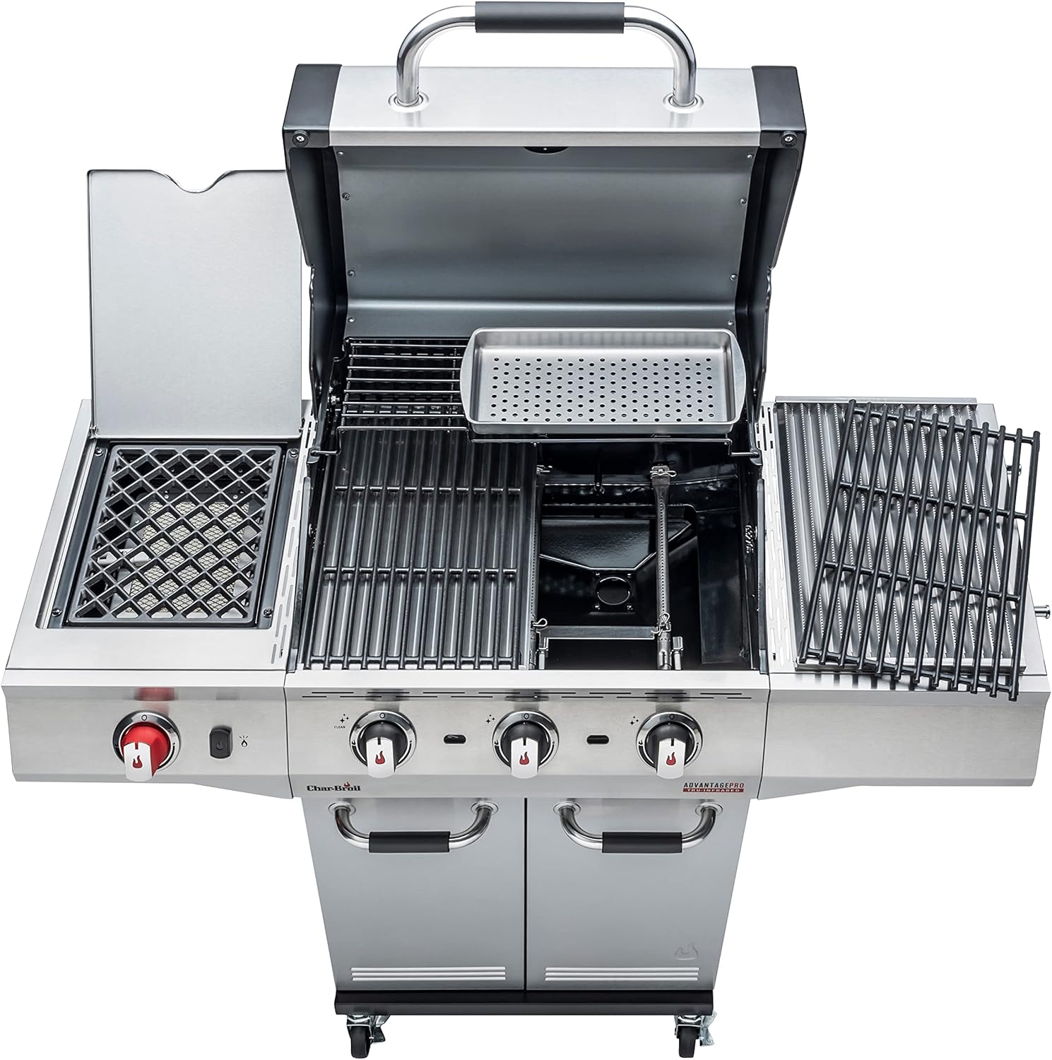 Char-Broil Advantage PRO S 3-3 Burner Gas Barbecue Grill with TRU-Infrared Technology and 900 °C Sear Burner Stainless Steel
